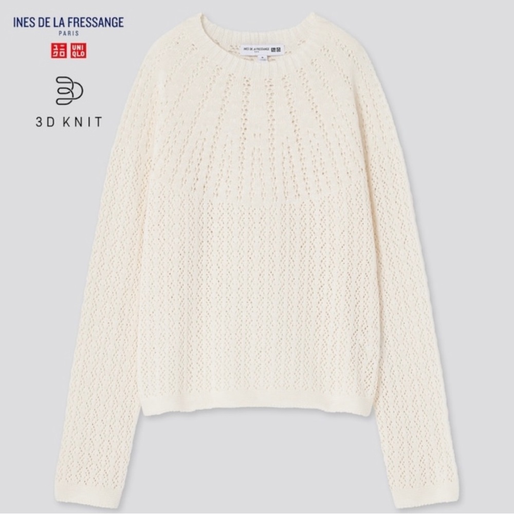NWT Ines x Uniqlo Pointelle cotton sweater